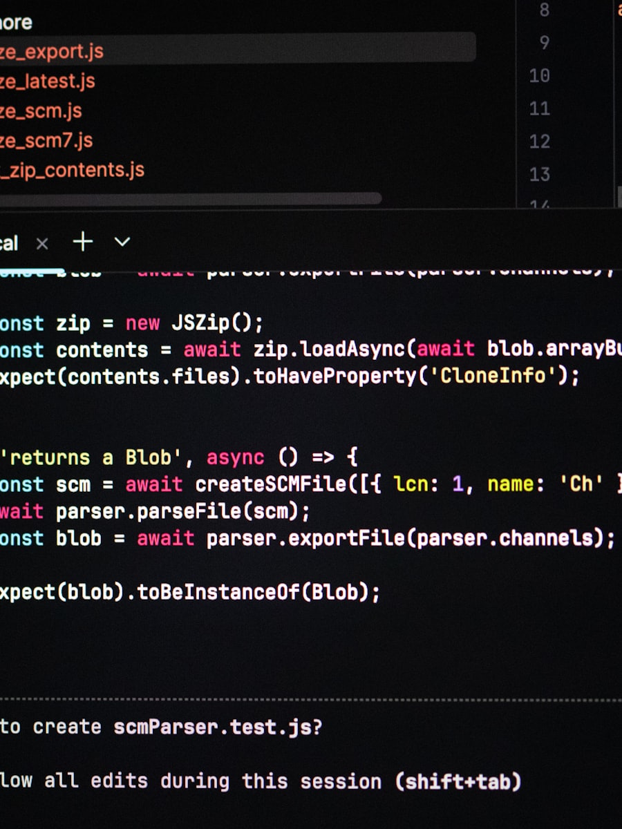 Code on a dark editor screen during a build cycle